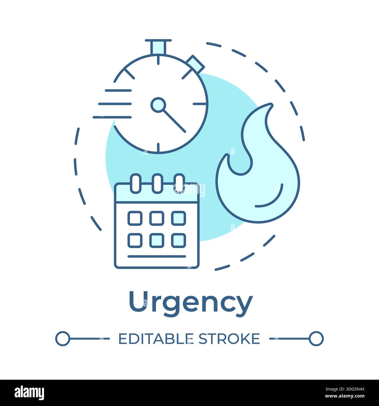 Urgency soft blue concept icon Stock Vector