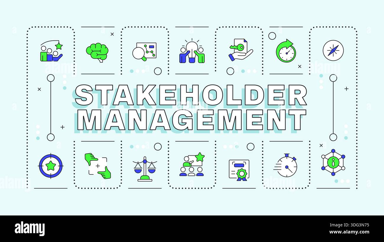 Stakeholder management light blue word concept Stock Vector Image & Art ...
