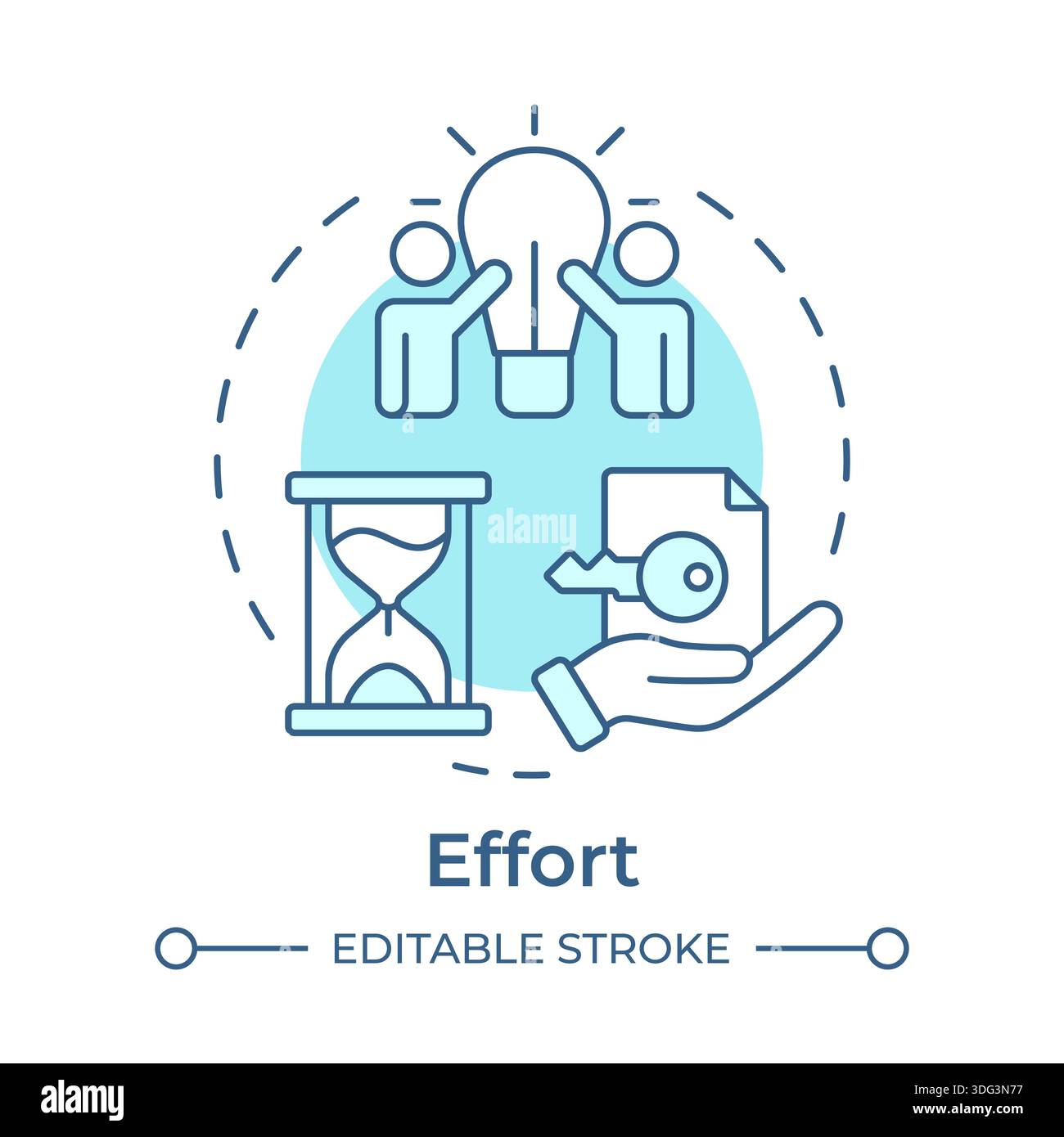 Effort soft blue concept icon Stock Vector