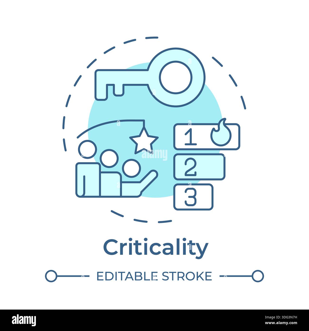 Criticality soft blue concept icon Stock Vector