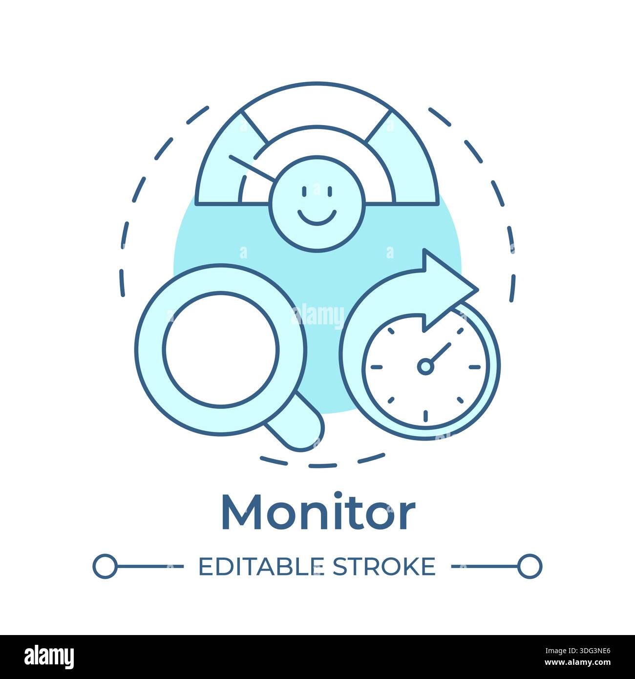 Monitor soft blue concept icon Stock Vector
