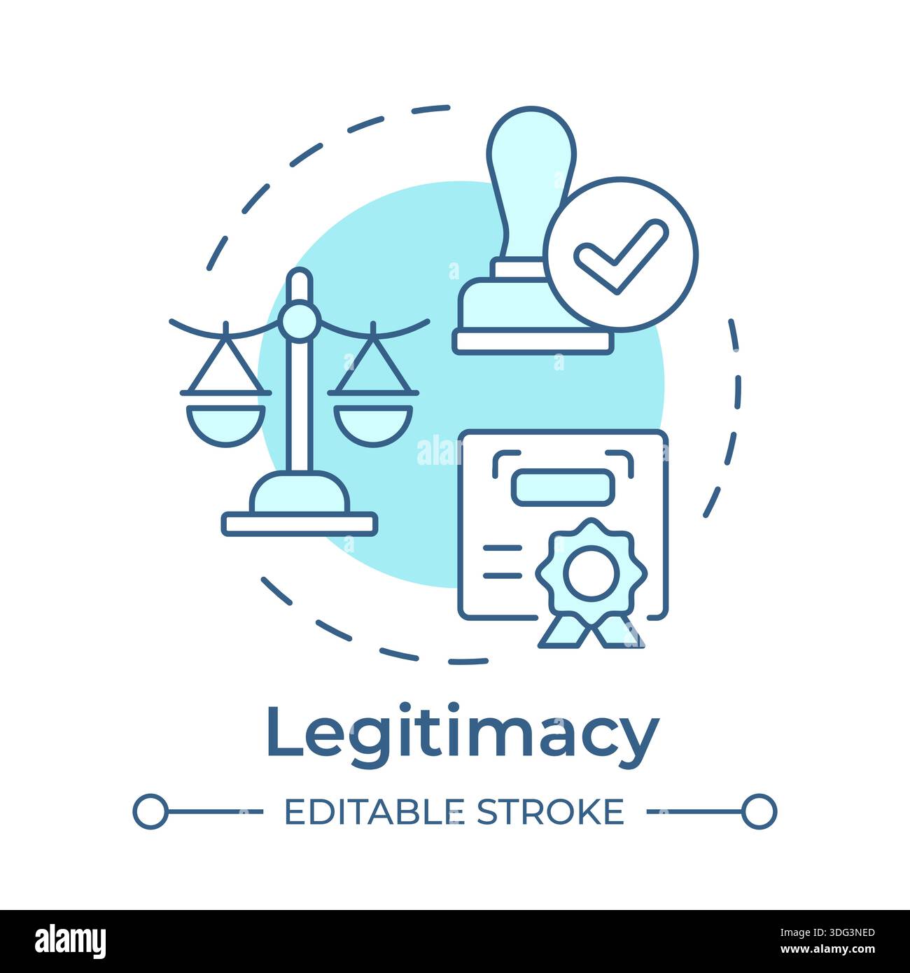 Legitimacy soft blue concept icon Stock Vector