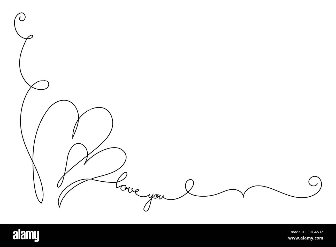 Continuous Line Drawing of Two Heart Icons. Hand drawn minimal heart ...