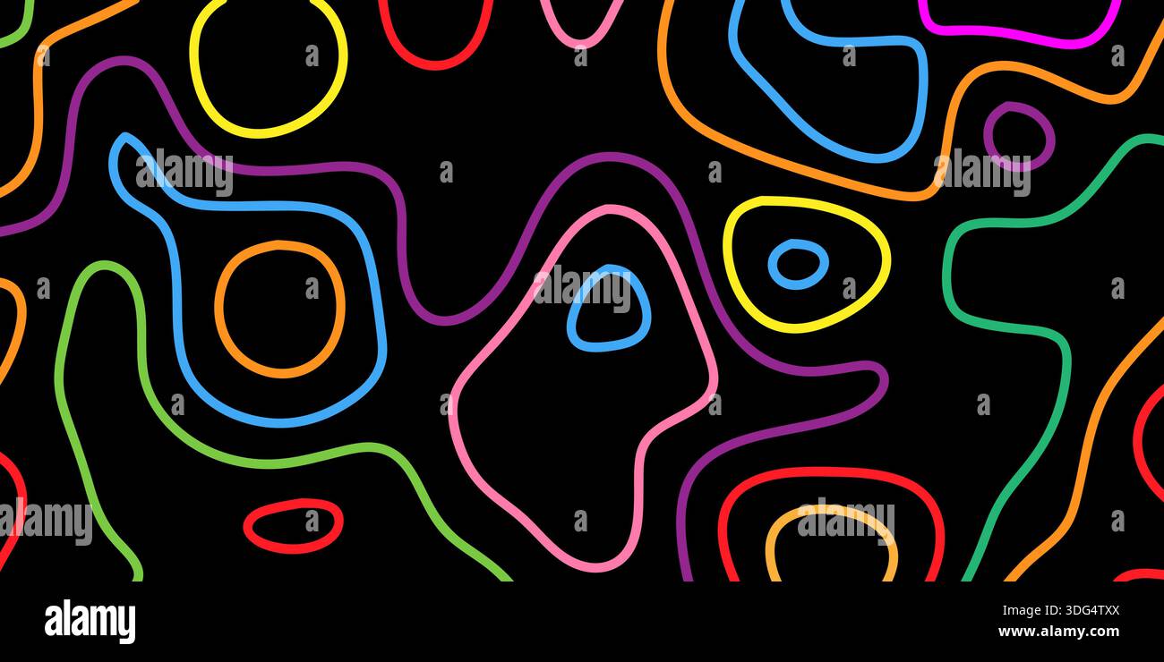 Abstract banner with a minimal multi coloured topography design Stock Vector