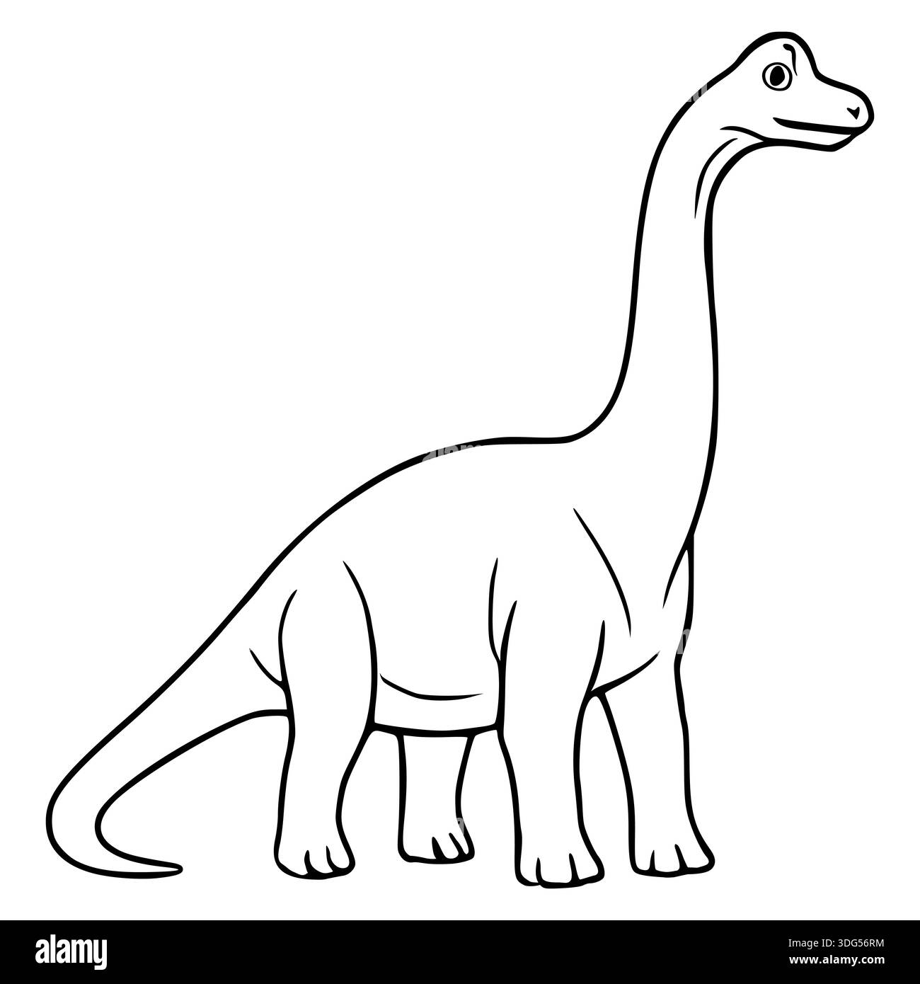 Adorable cartoon vector illustration of a friendly Brontosaurus ...