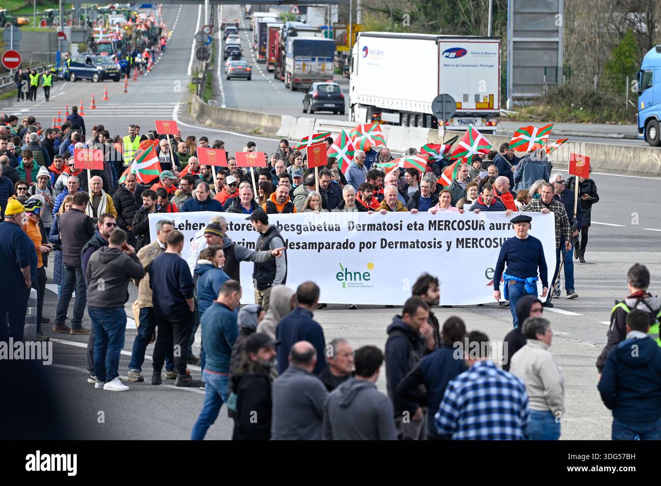 Basque Pritest Protest organised by ENBA, EHNE Confederación and UAGN, on 15 January ...