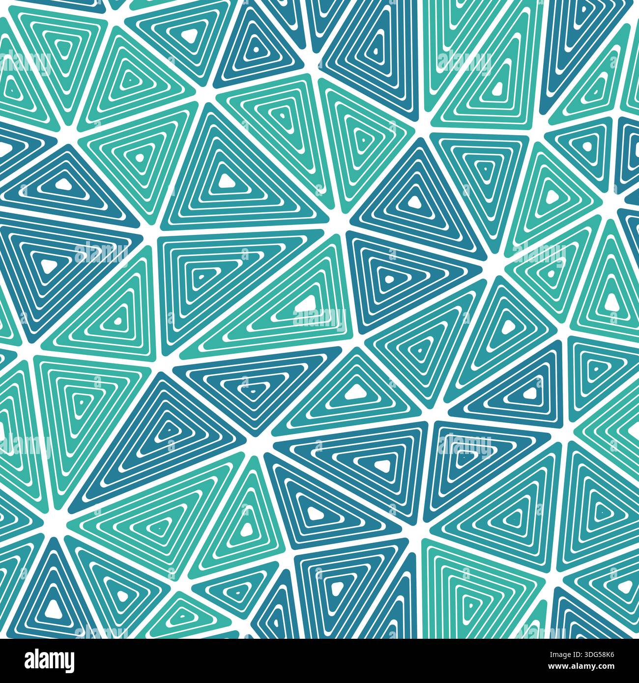 A tileable abstract background featuring large triangles with multiple repeated inner triangles, presented in a multi-color style. Stock Vector