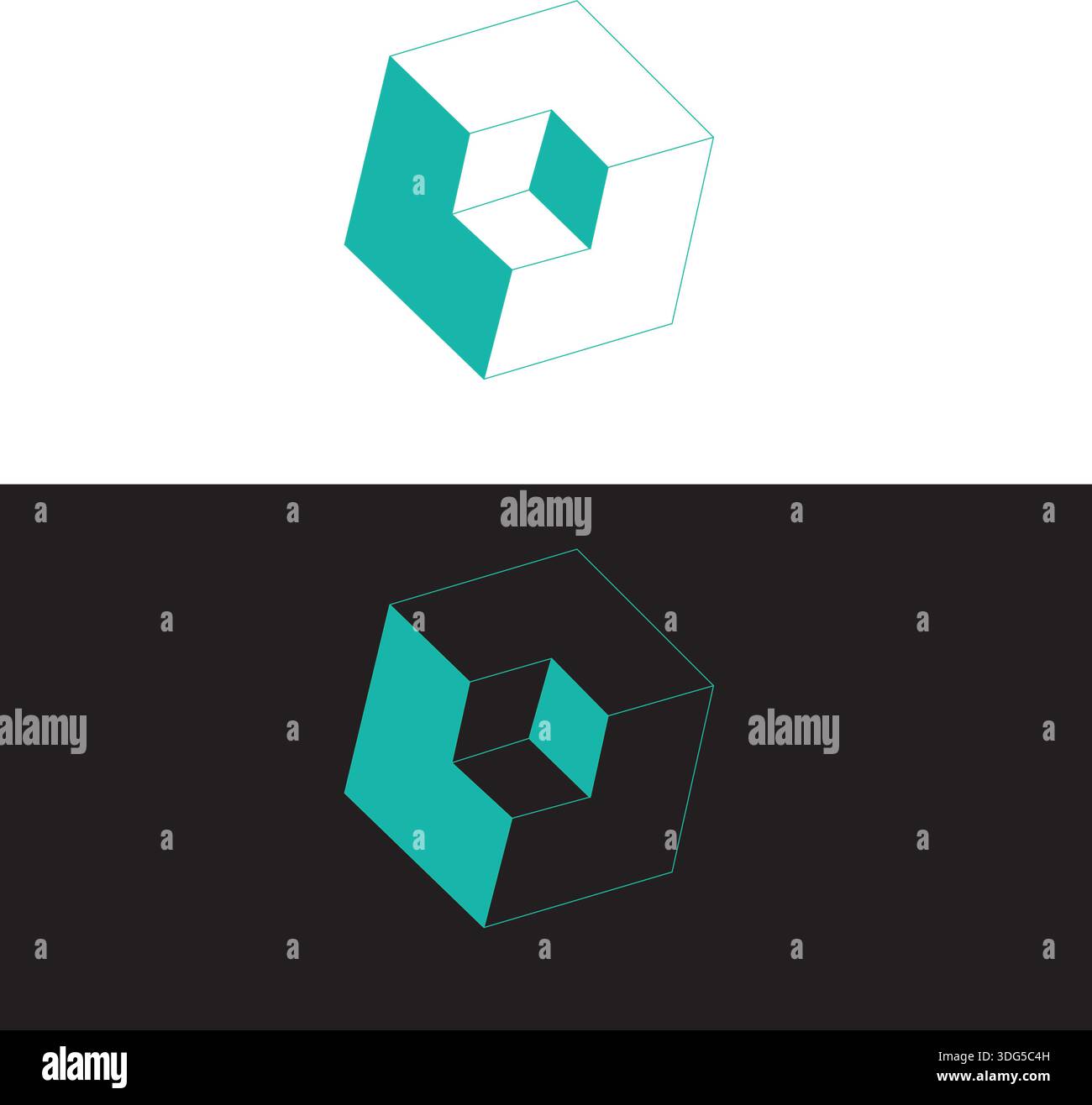 cube minimal logo concept, vector logo template Stock Vector