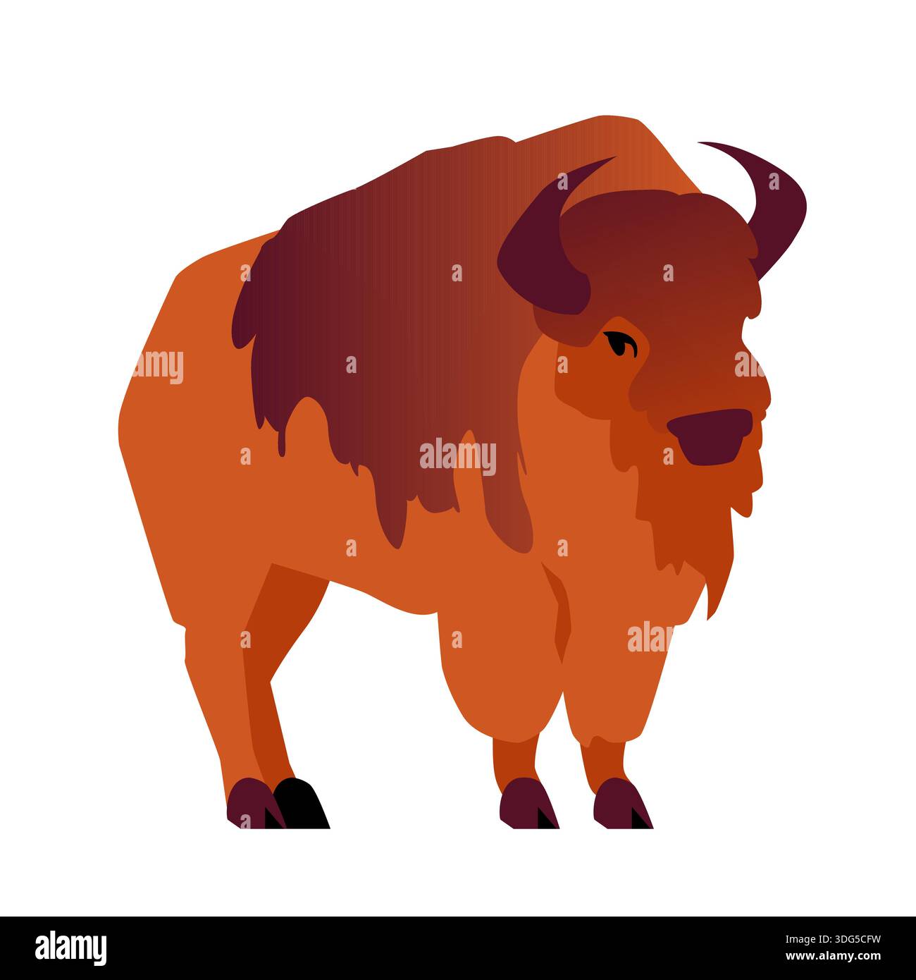 American Bison - Colorful Flat Design Illustration Stock Vector Image ...