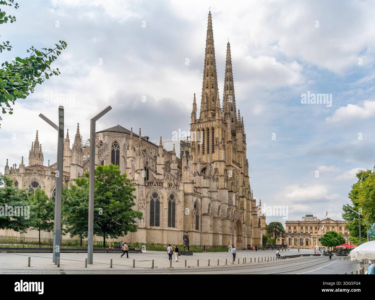 Primatial Cathedral of St Andrew of Bordeaux, a city on the river Garonne in the Gironde department in southwestern France Stock Photo