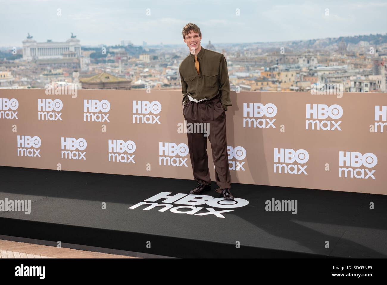 Finn Bennett attends the HBO Max Italy photocall at Hotel De La Ville ...