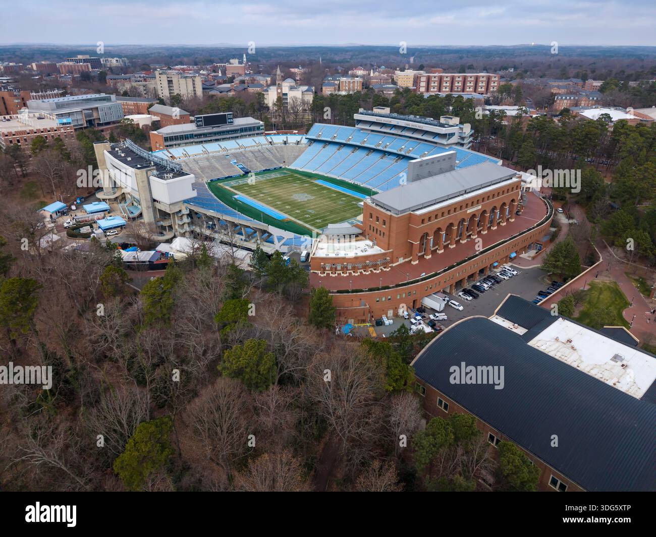 An aerial view of Kenan Stadium in Chapel Hill shows the historic UNC ...
