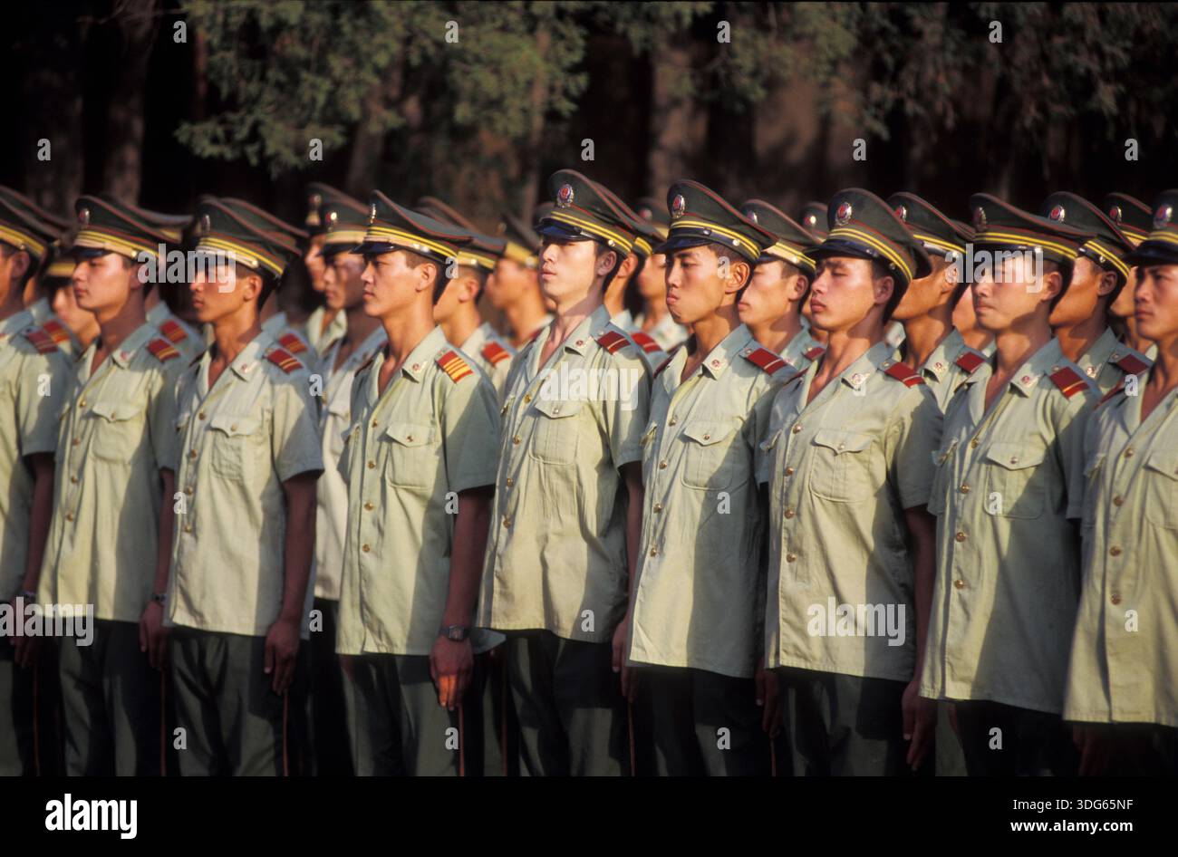 Chinese troops, Tiananmen  Square, Bejing China Stock Photo
