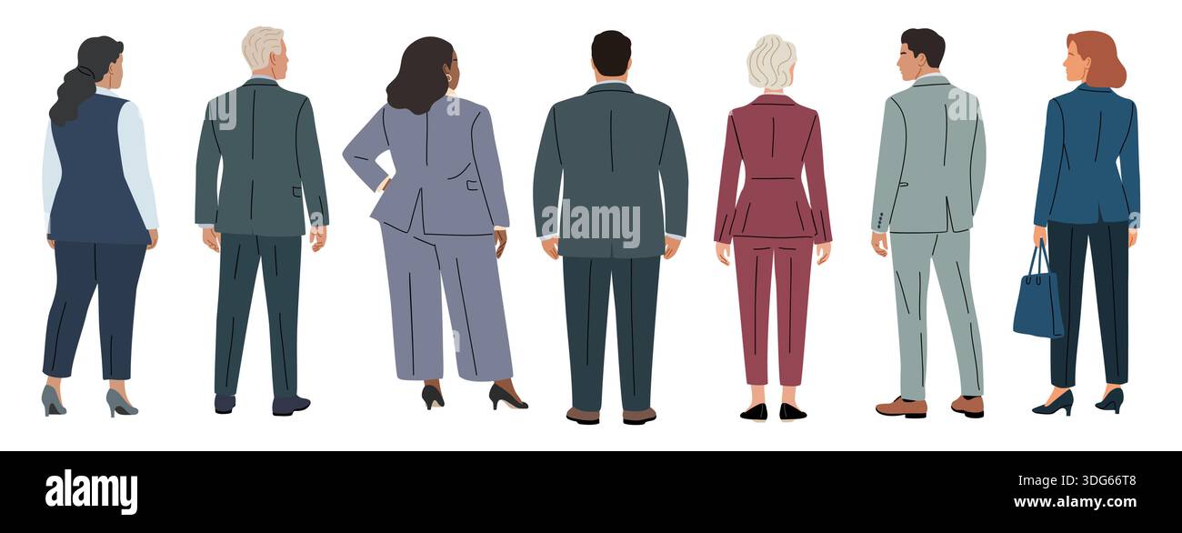 Group of business women and rear view Stock Vector Images - Alamy
