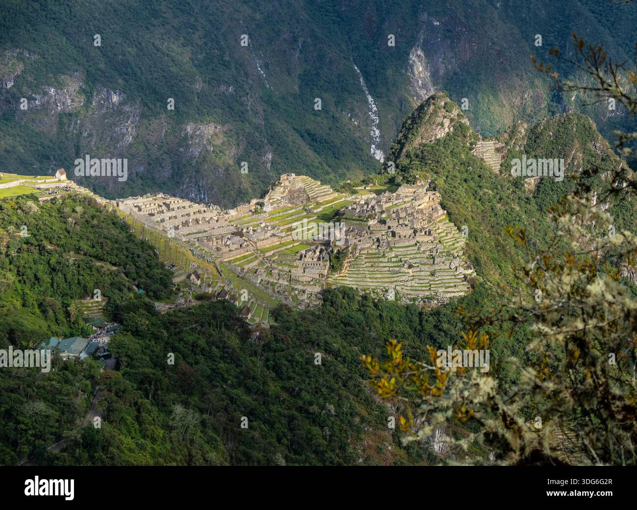 Machu Picchu from the Sun Gate Stock Photo