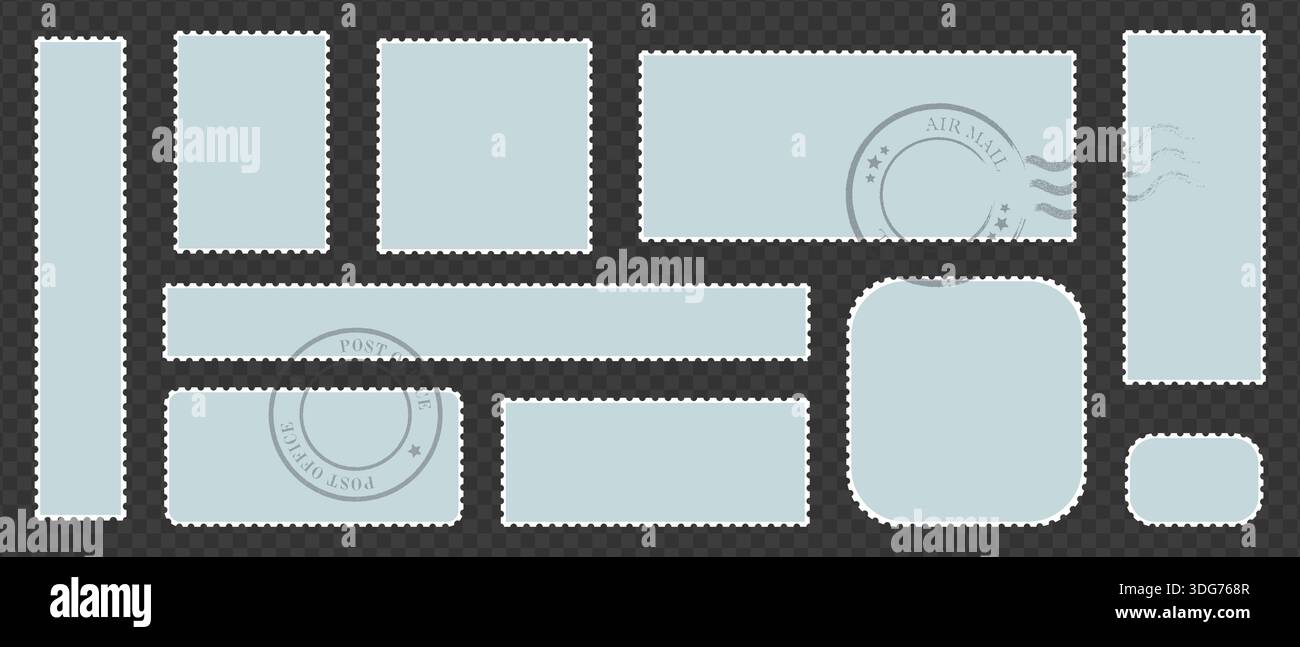 Postage stamp blank frame collection of various shapes ,Postage stamps ...