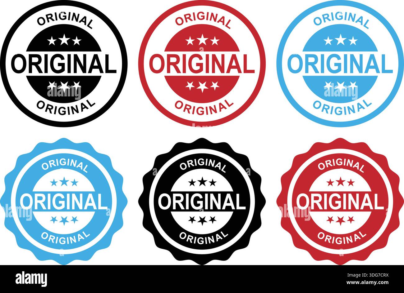 Legit Mark Original stamp badge labels with check mark and star symbols Stock ...