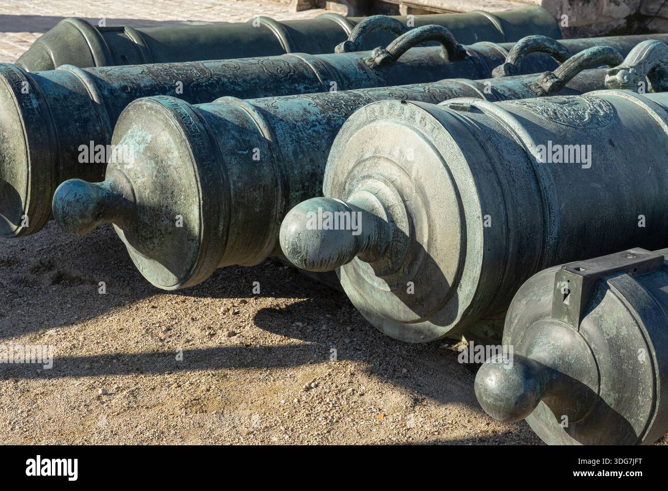 Antique French Military Cannons Stock Photo