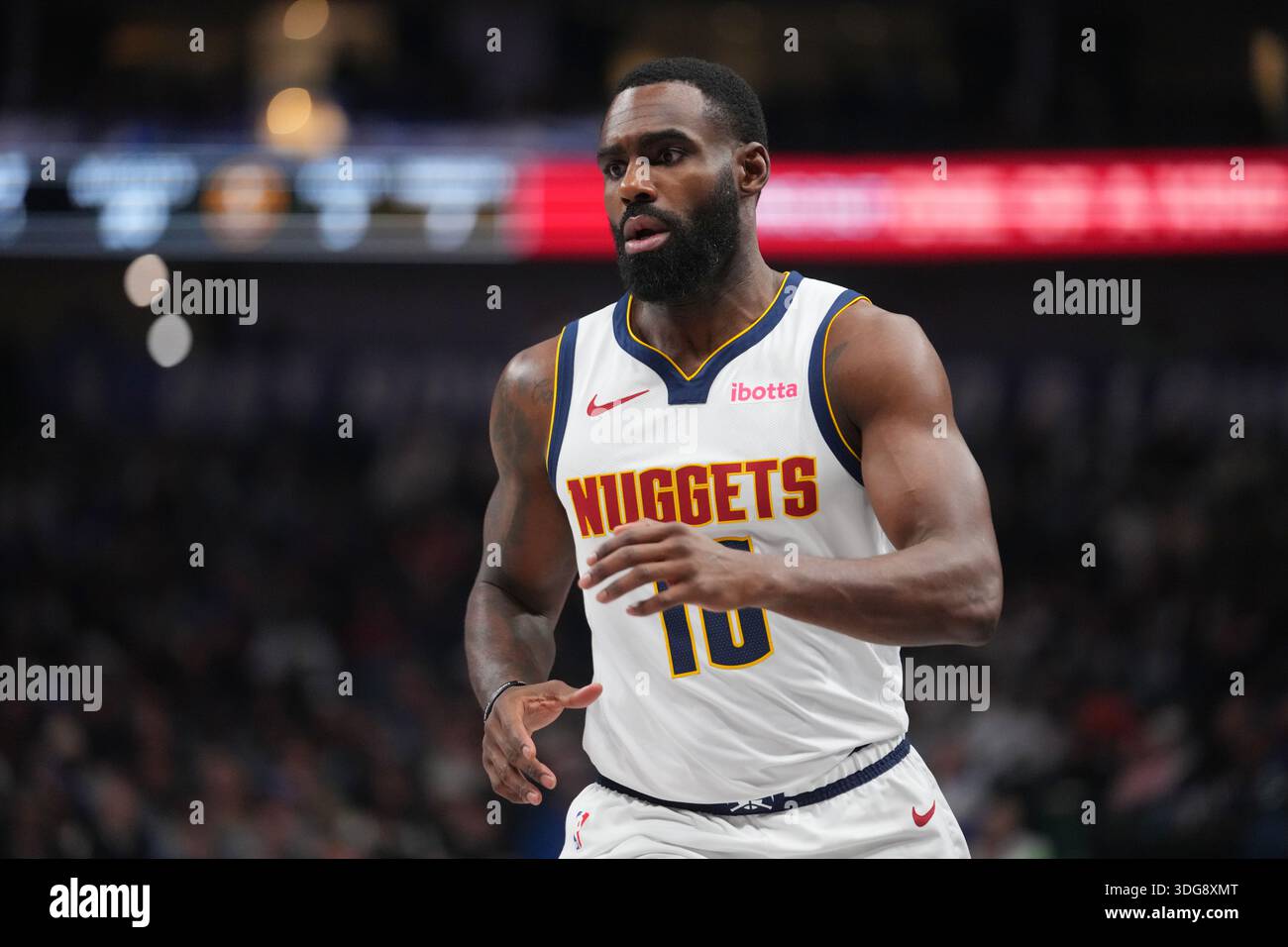 Denver Nuggets guard Tim Hardaway Jr. (10) looks on during the first ...
