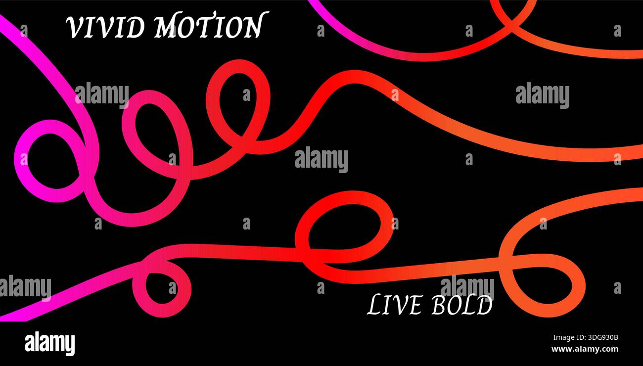 Dynamic neon line artwork on dark background with motion feel Stock Vector