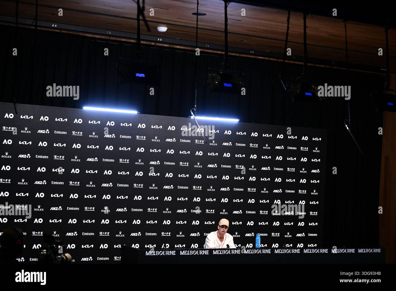 Carlos Alcaraz of Spain during a press conference ahead of the ...