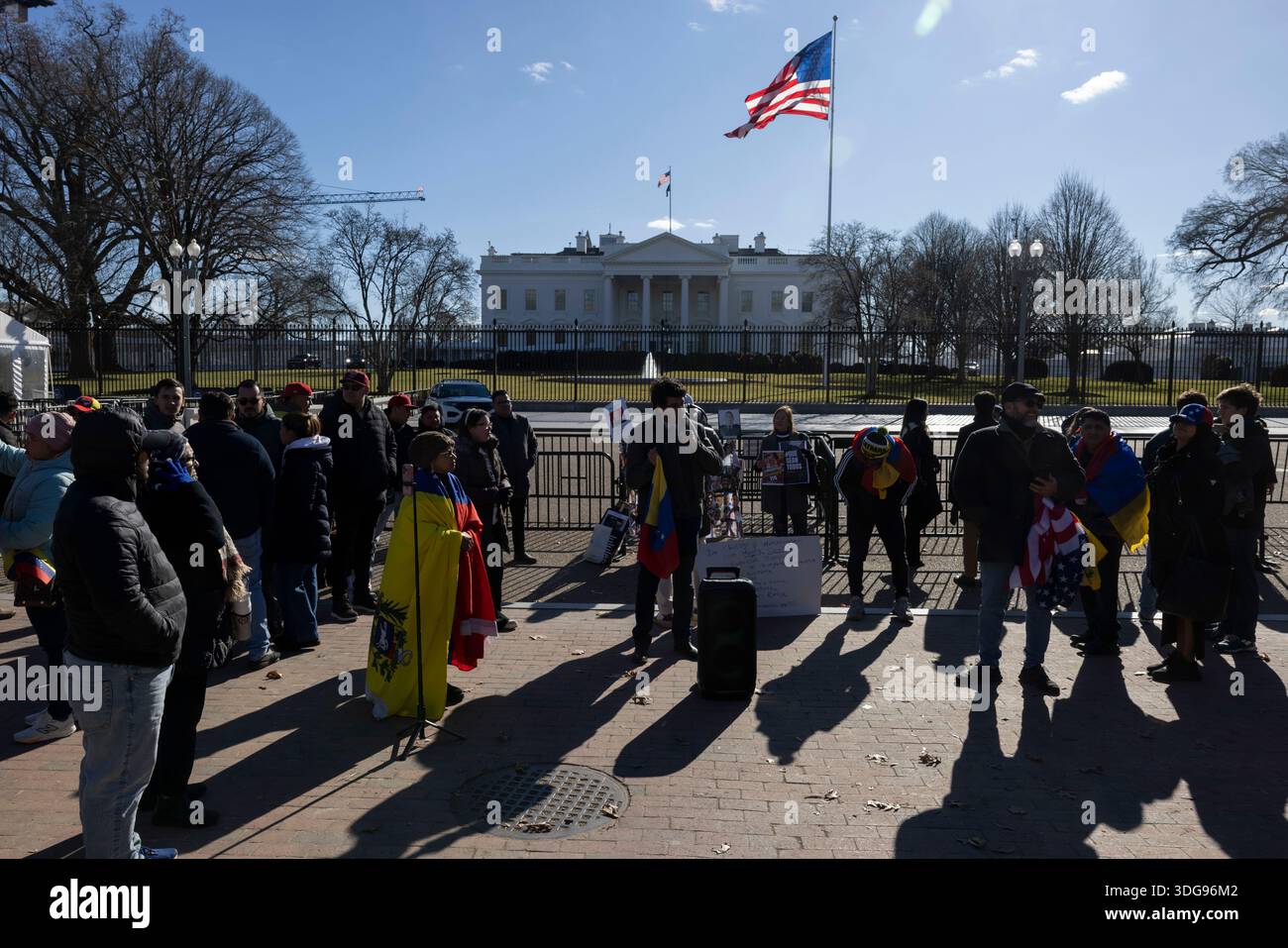 Supporters of Venezuelan opposition leader María Corina Machado gather ...