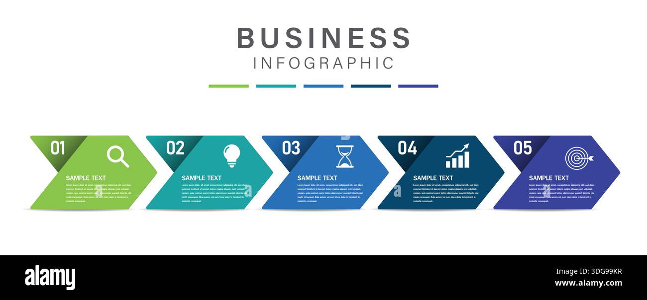 5 process infographic labels with icons design template. Planning ...