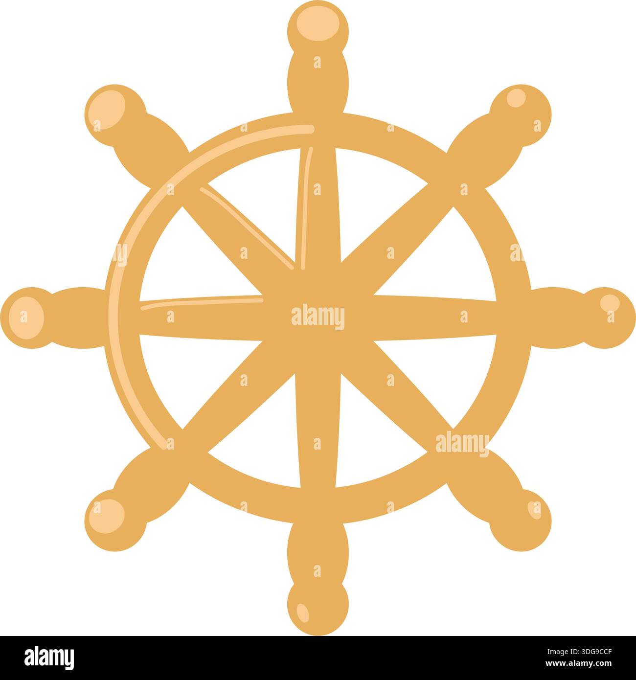 Boat ship steering wheel vector rudder icon Stock Vector