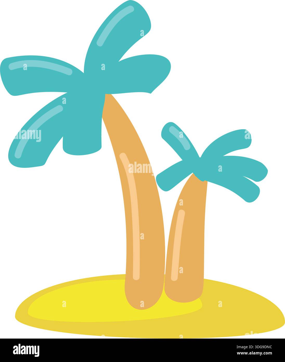 Cartoon island with palm tree vector beach icon Stock Vector