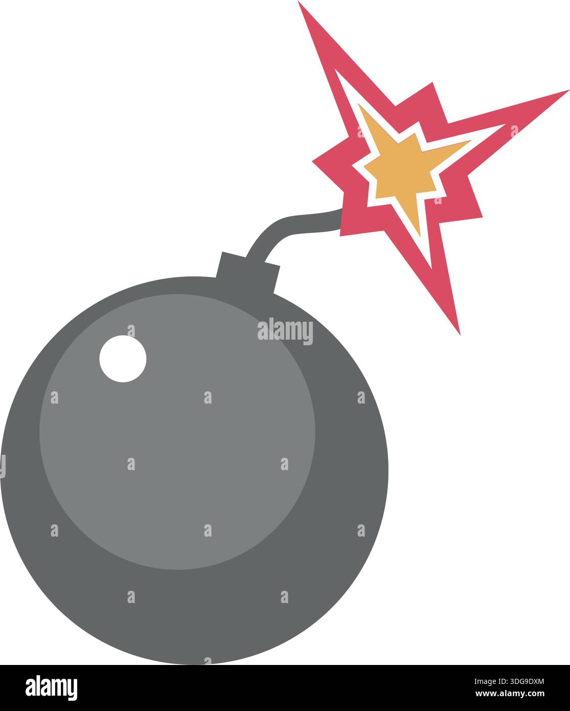 Cartoon black cannon bomb vector icon illustration Stock Vector