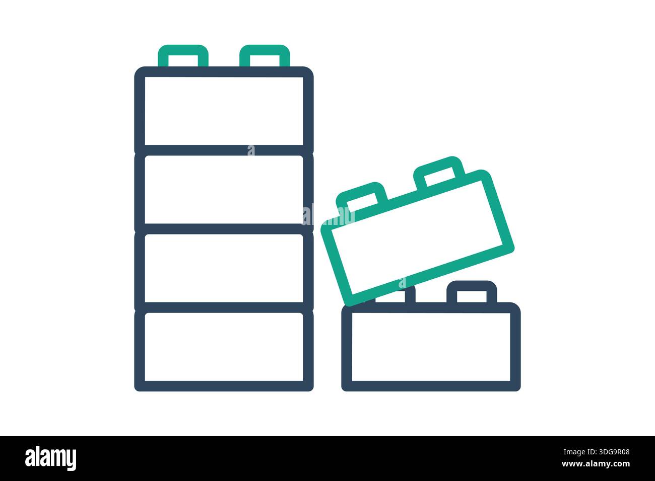 Building block icon. line icon style. icon related to constructive creativity. creativity elements vector illustration Stock Vector