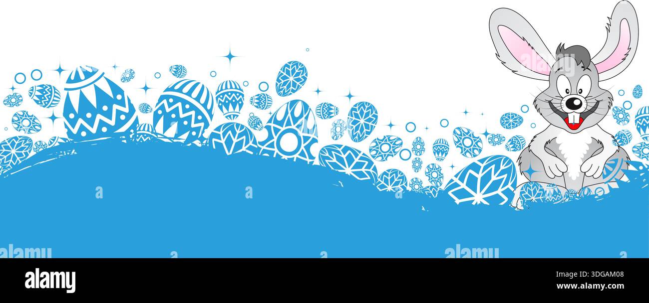 Easter frame with rabbit, element for design, vector illustration Stock Vector