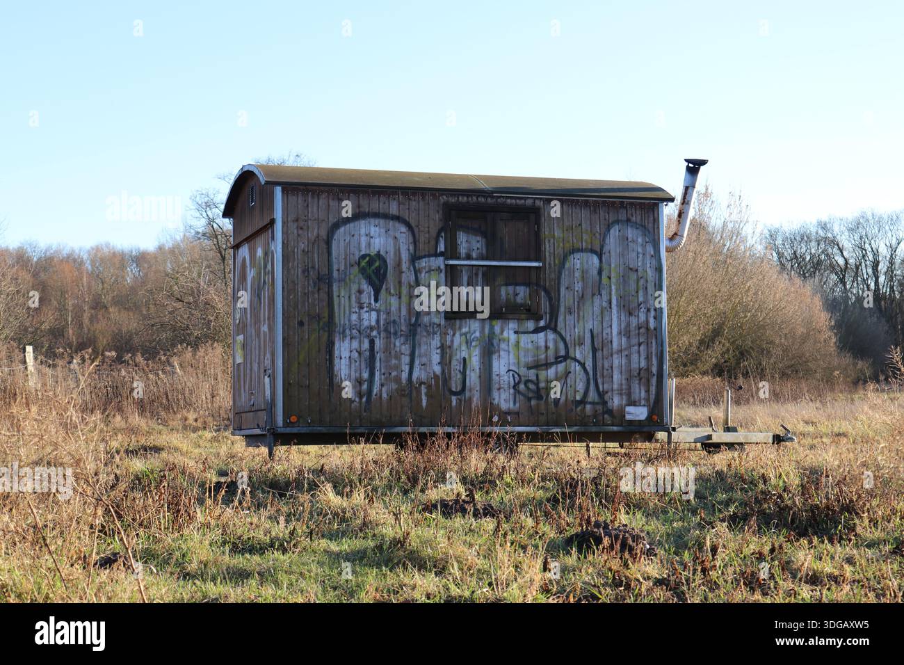 Street Art auf Bauwagen – Outdoor Szene Stock Photo