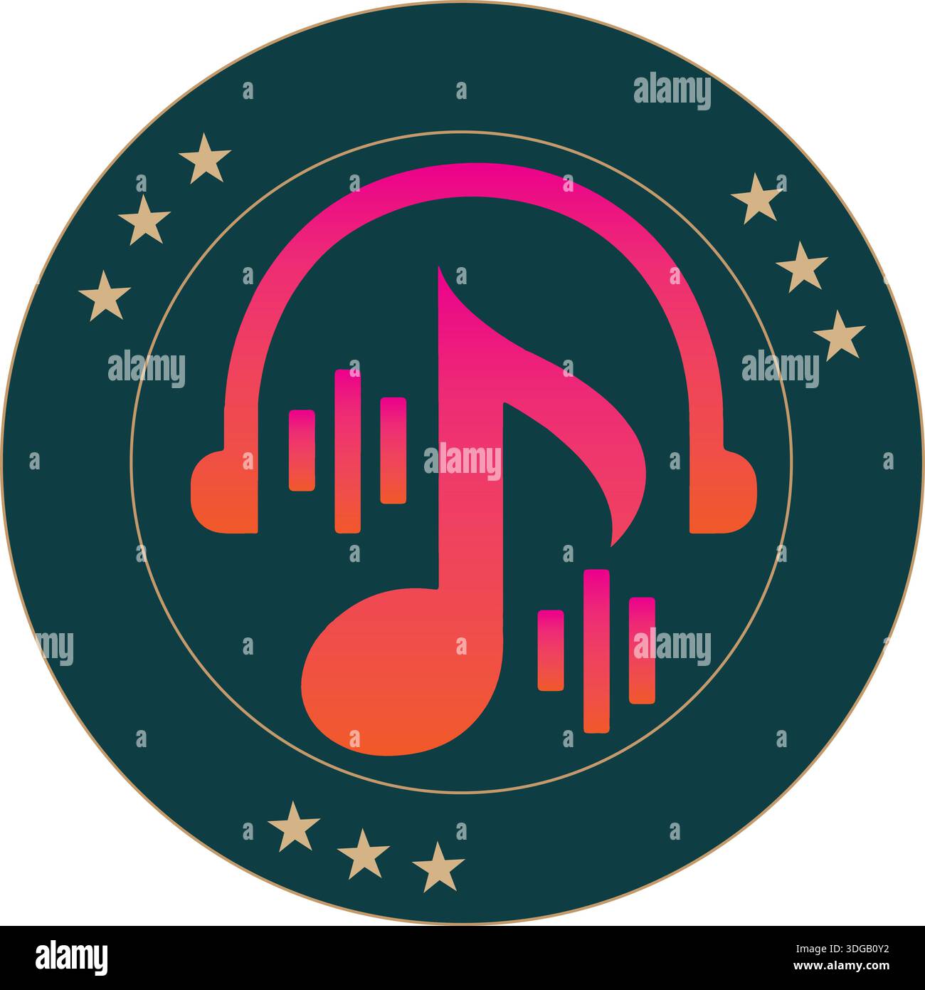 Modern headphone music colorful logo design Stock Vector