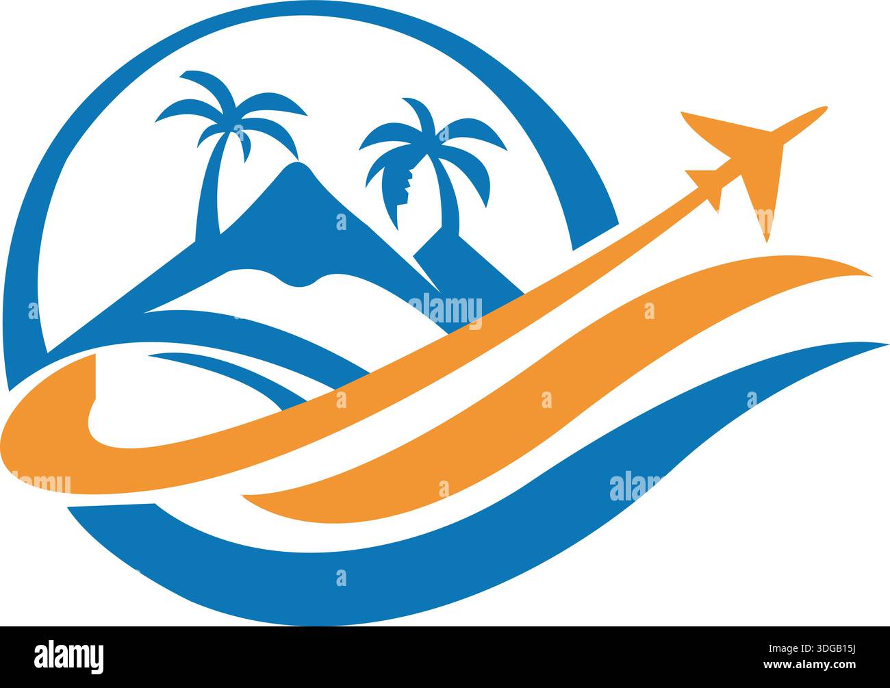 Travelling beach Logo design template vector Stock Vector