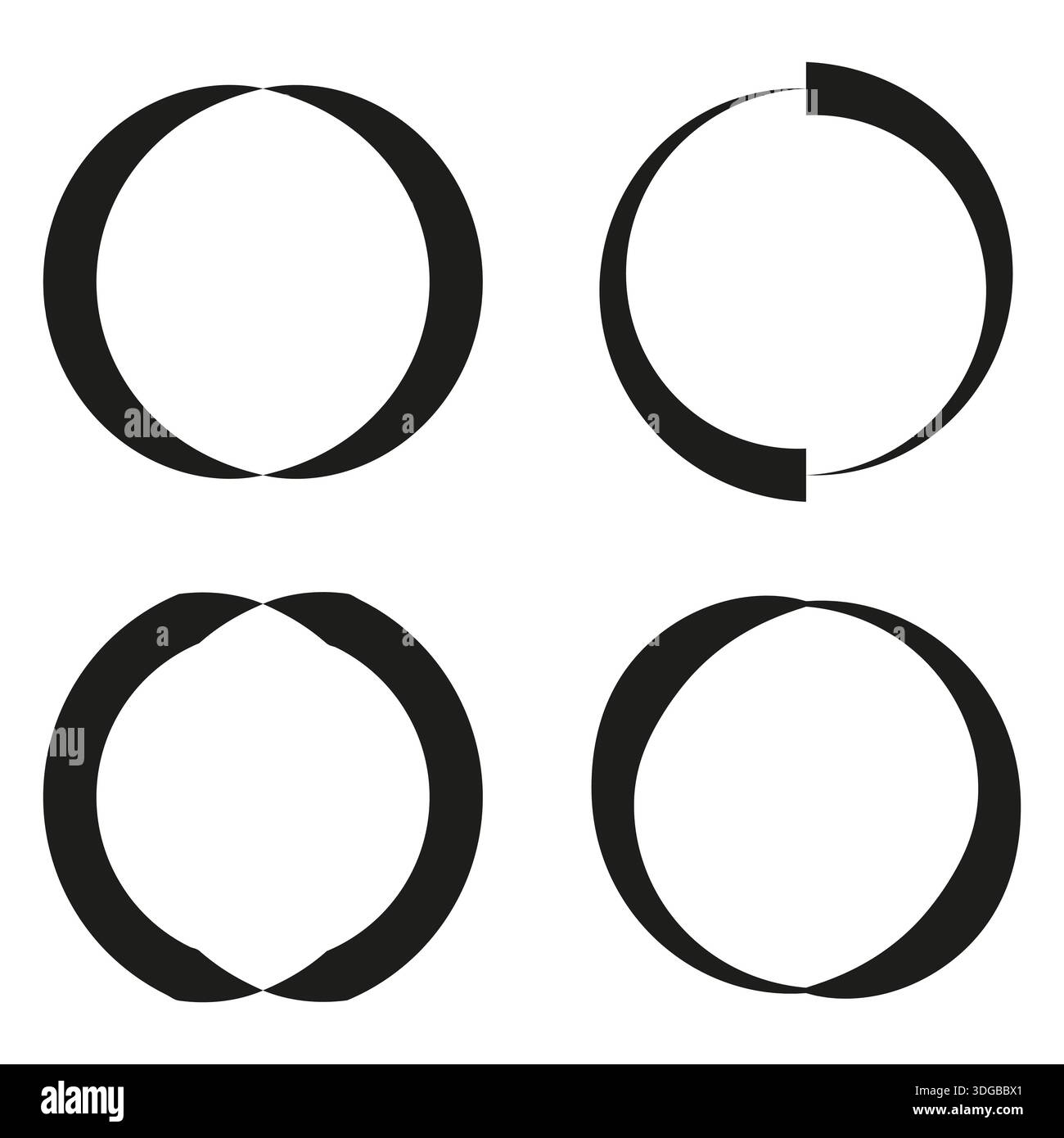 Circle loading set. Round segment icon. Broken ring Vector. Geometric shape group. EPS 10. Stock Vector