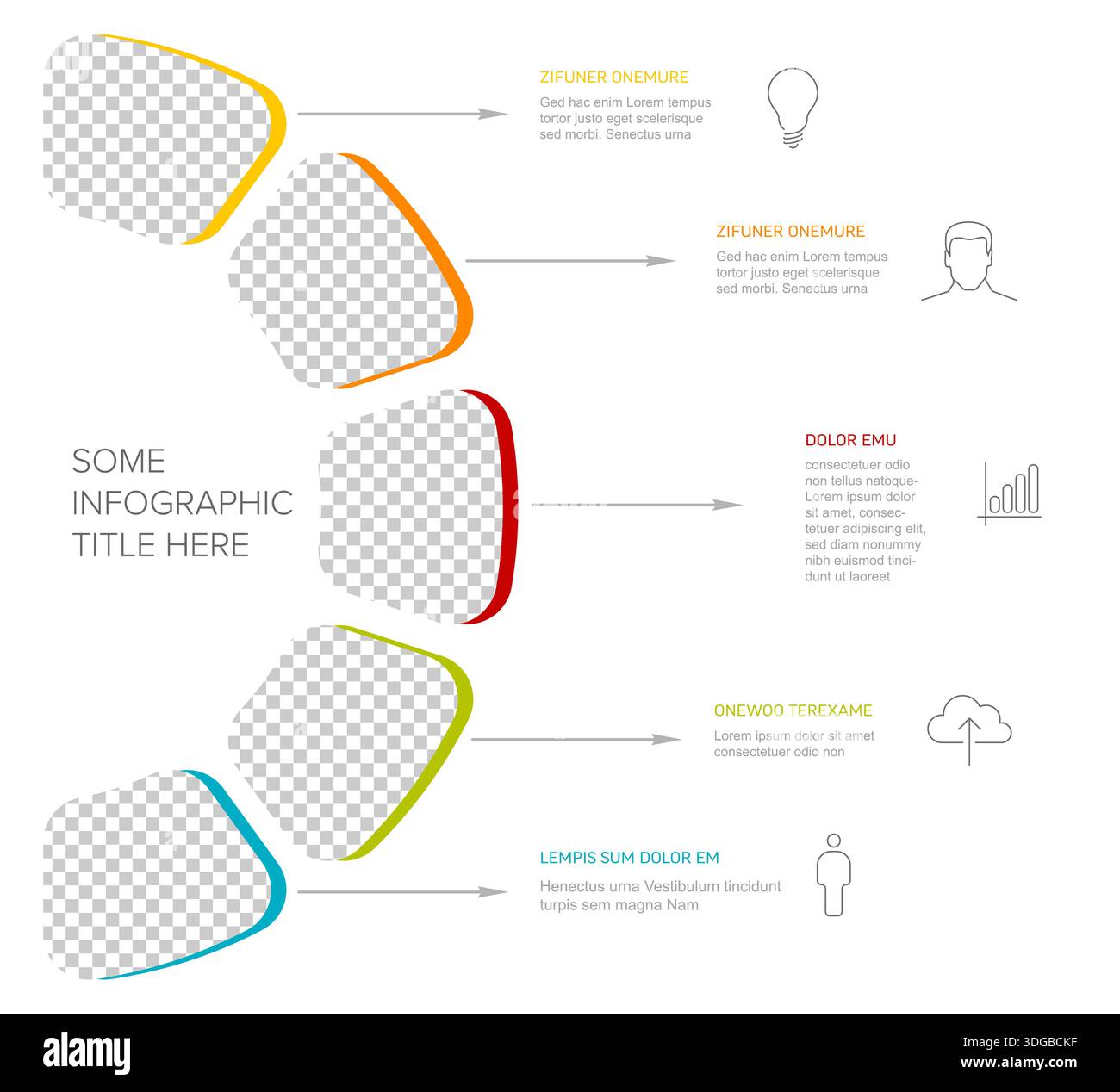 Versatility Infographic This professional business infographic template with five photo ...