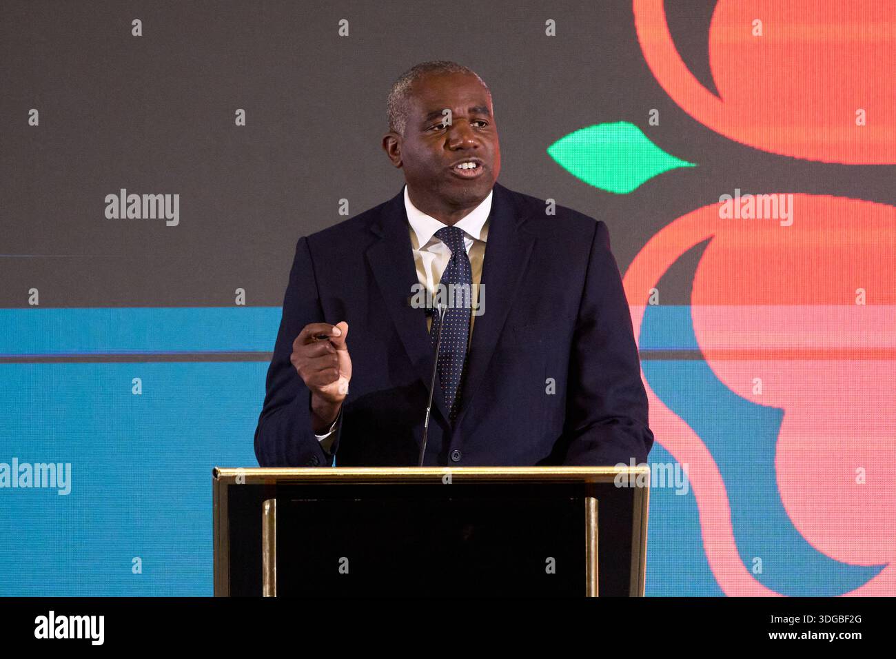 Britain's Deputy Prime Minister David Lammy speaks during the UK ...