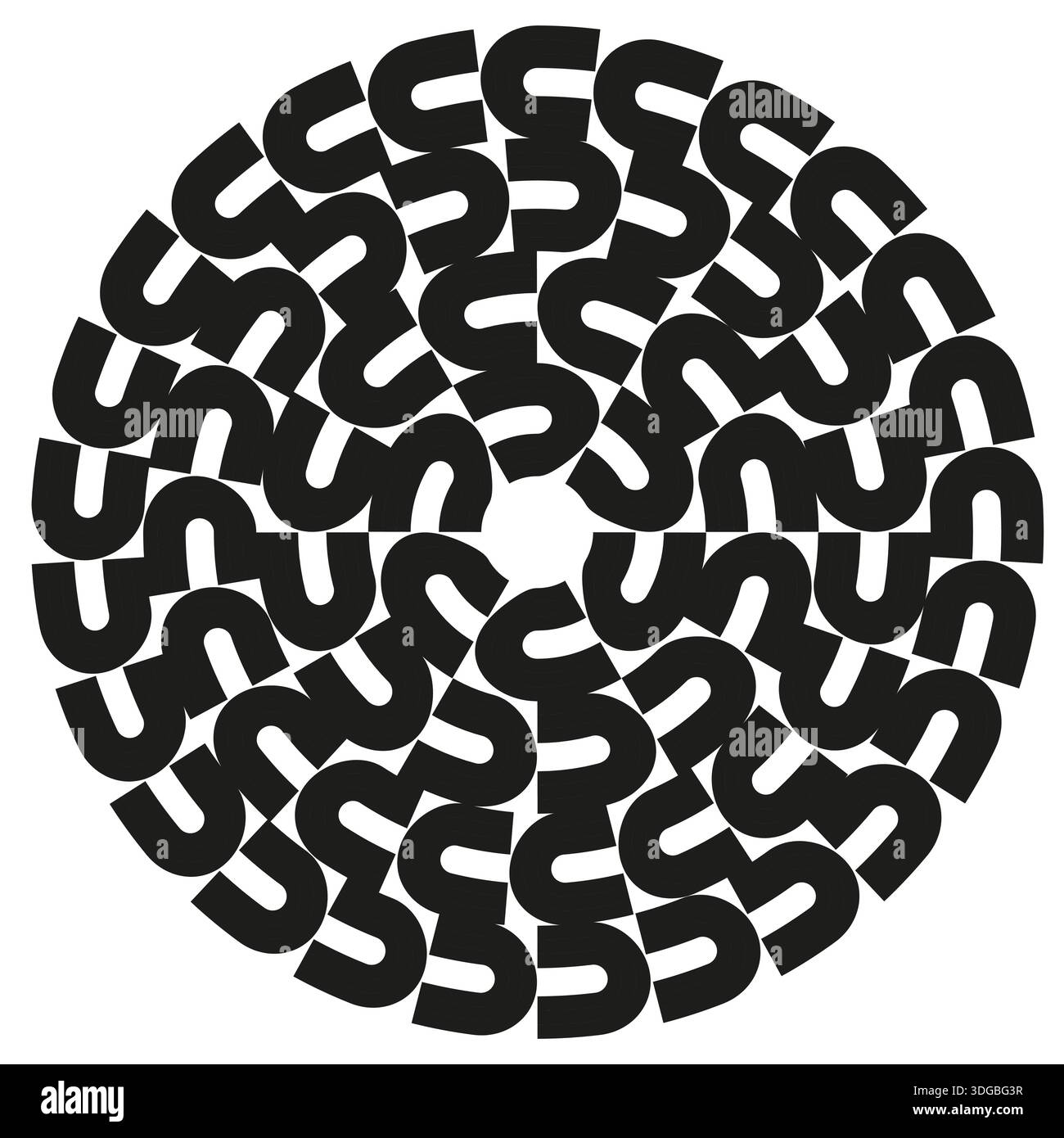 Horseshoe circle pattern. Magnet round texture. U shape Vector. Geometric rotation ring. EPS 10. Stock Vector