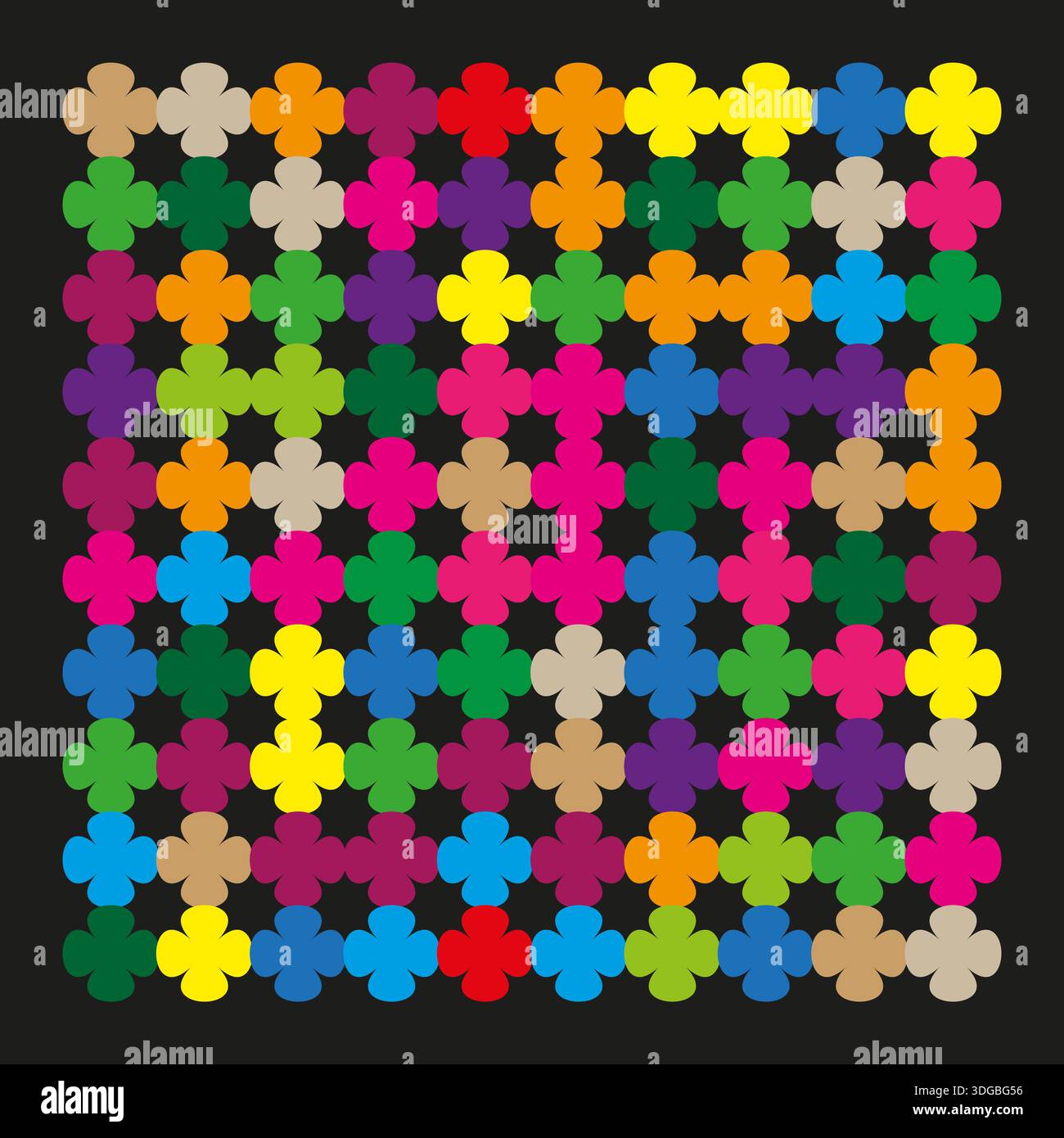 Colorful cross pattern. Mosaic texture Vector. Abstract plus art. Geometric shape. EPS 10. Stock Vector
