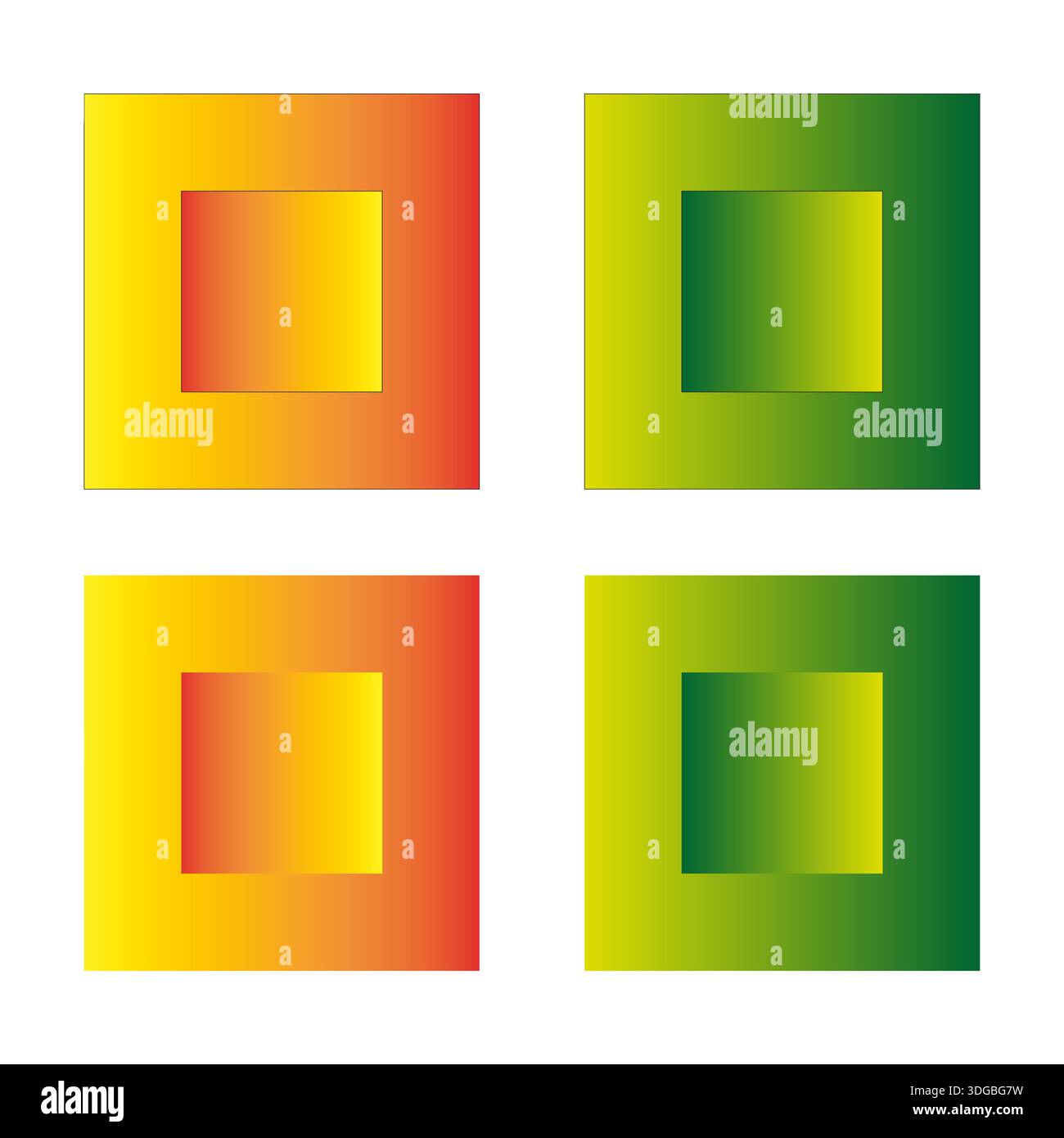 Square frame set. Gradient box art. Colorful border Vector. Button shape block. EPS 10. Stock Vector