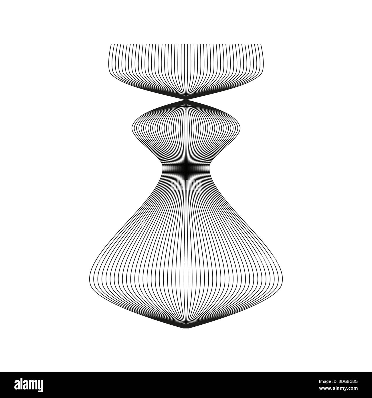 Wireframe vase icon. 3D line vector. Abstract mesh shape. Geometric art ...