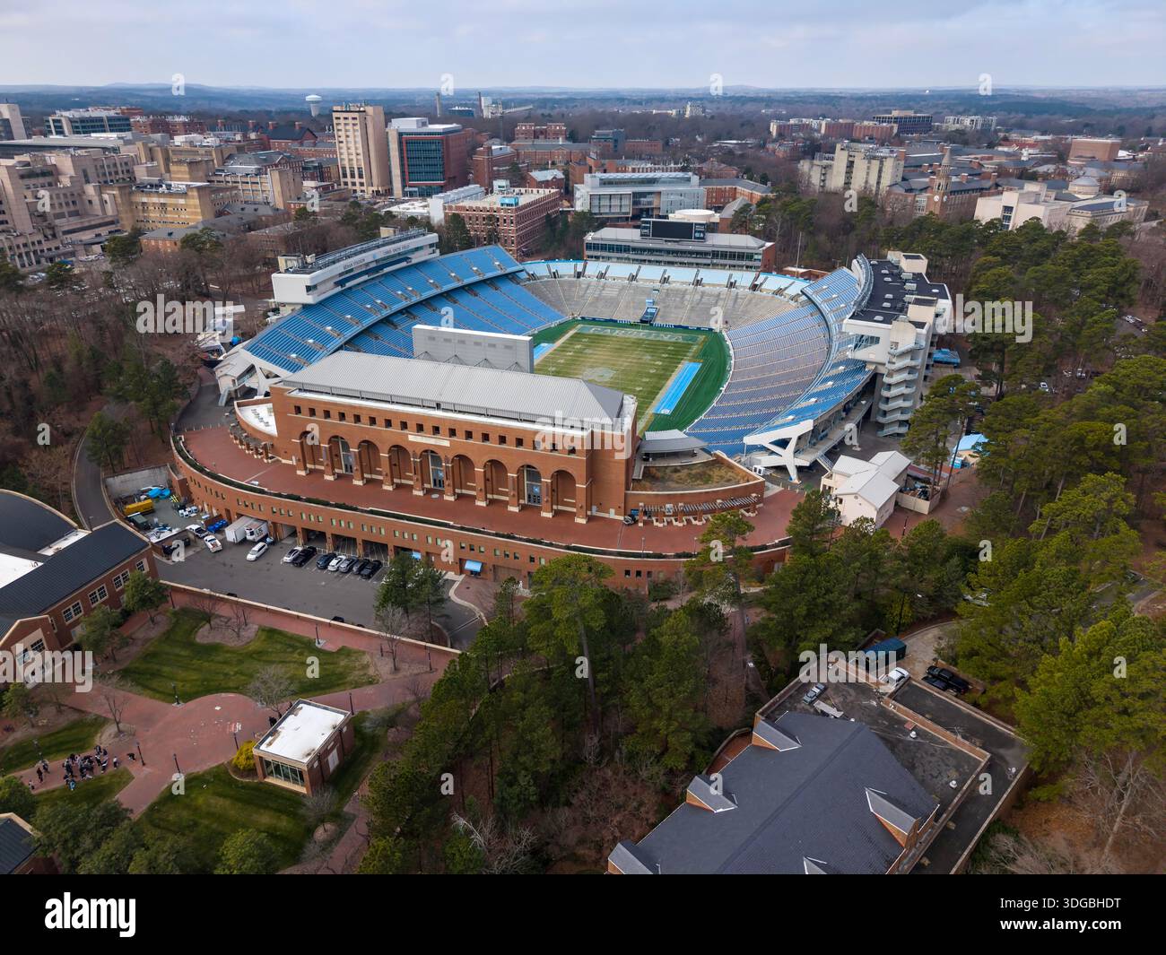 An aerial view of Kenan Stadium in Chapel Hill shows the historic UNC ...