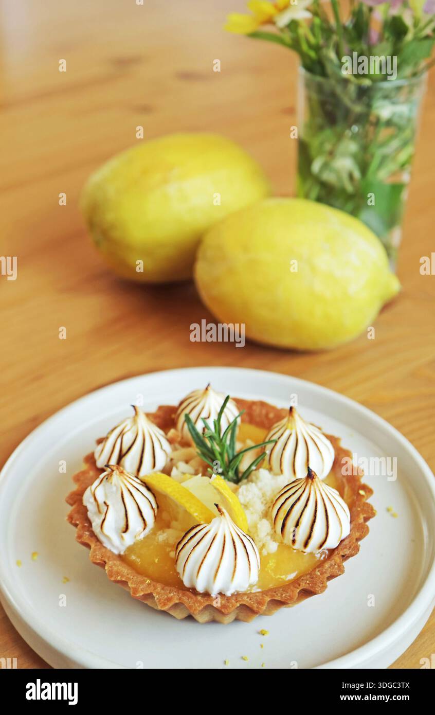 Sweet Flame and Zesty Base, Meringue and Citrus Harmony Stock Photo