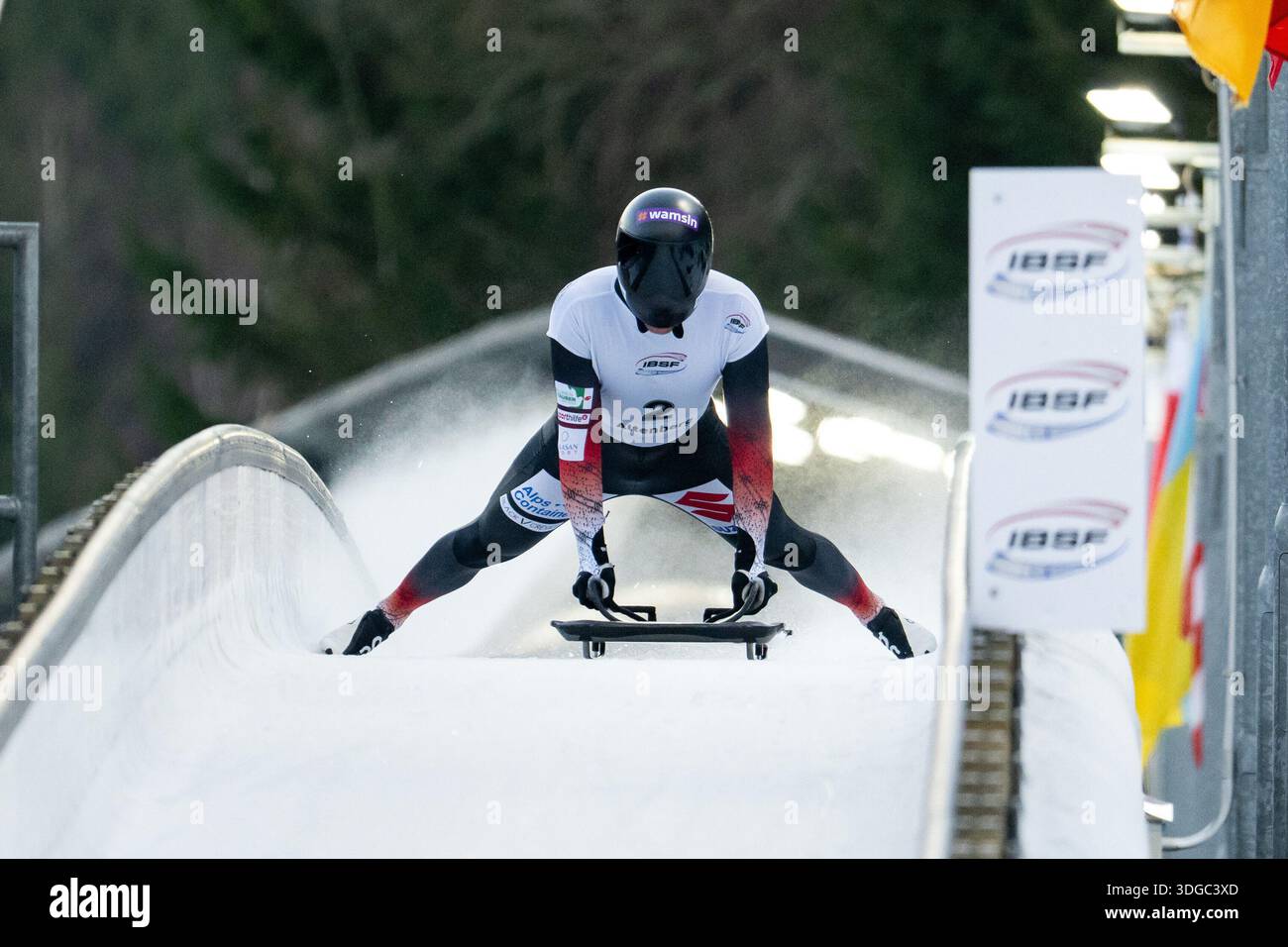 MAIER Samuel (Austria) at the finish line, GER, IBSF Skeleton World Cup ...
