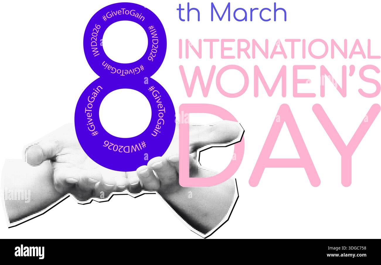 Iwd Ribbons Give To Gain IWD 2026 banner template vector illustration Stock Vector ...