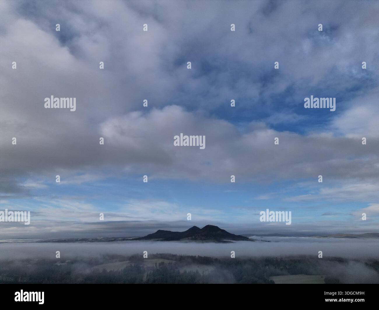 Misty Morning views and temperature inversion in Scottish Borders on ...