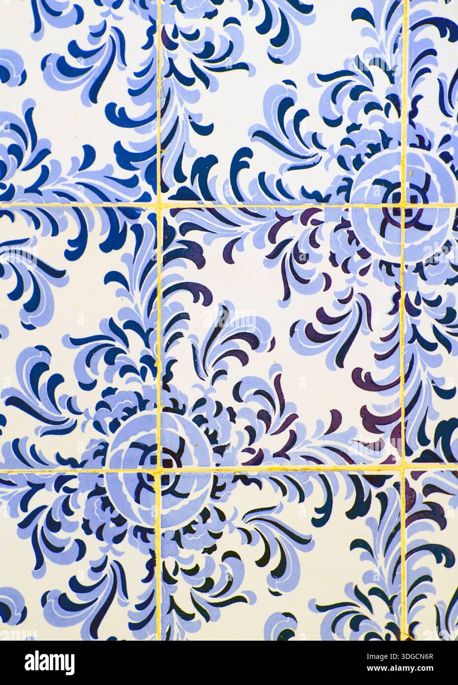 Blue and white tiles. Stock Photo