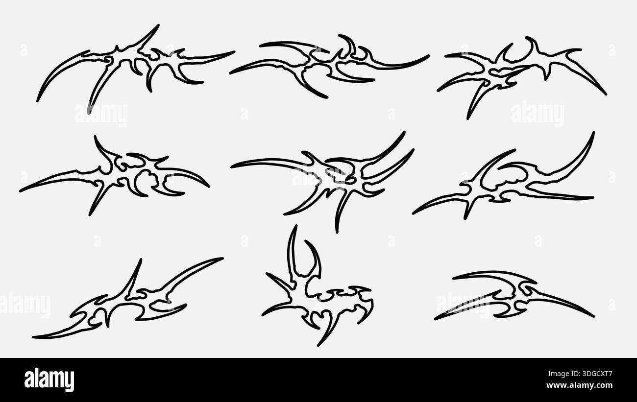 set of abstract neo tribal vector graphics elements, modern tribal ...