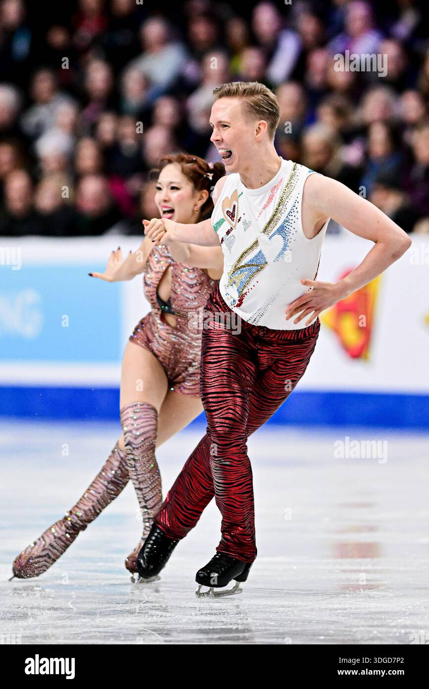 ユーリ!!! on ICE　Cheer ver. Yuka ORIHARA & Juho PIRINEN (FIN), during Ice Dance Rhythm Dance